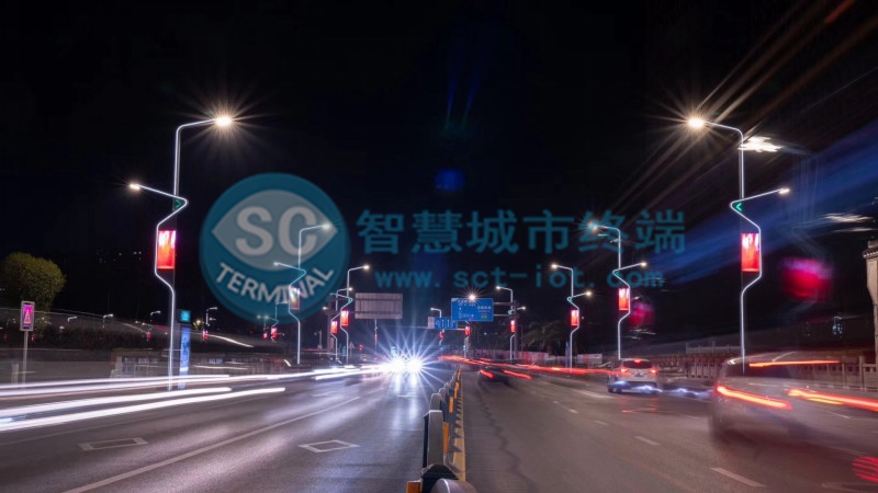 贵州遵义智慧路灯LED灯杆屏3